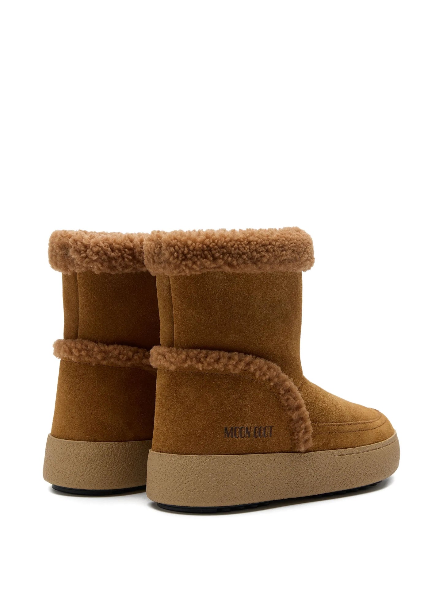shearling-trimmed suede boots