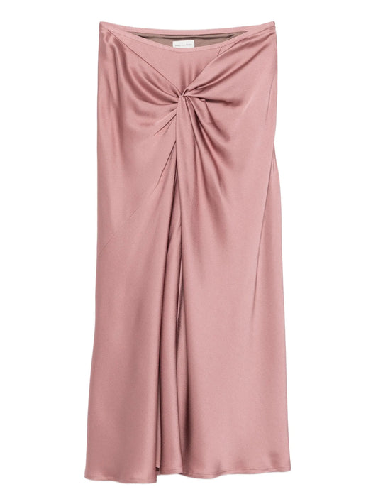 twisted satin skirt