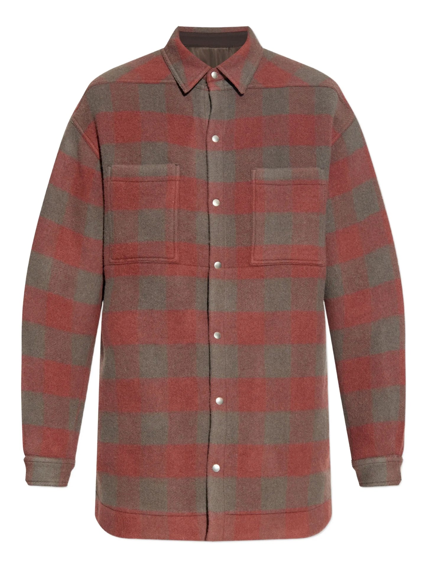 checked wool overshirt