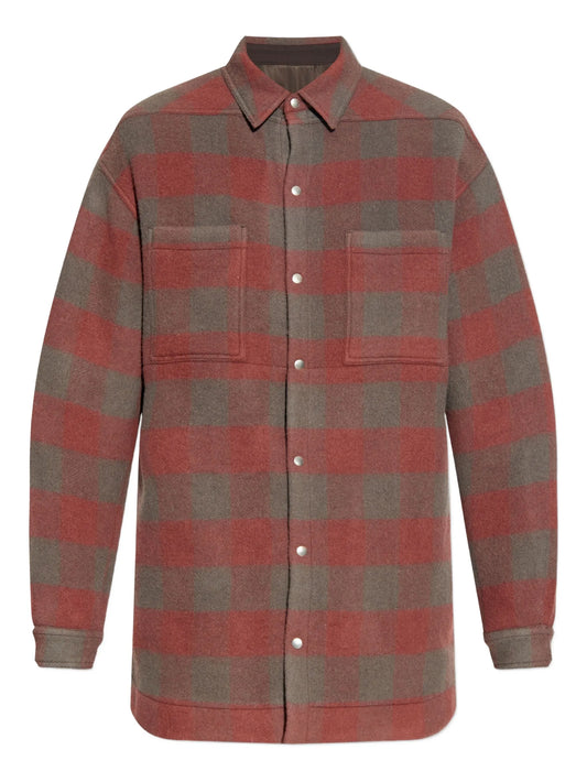 checked wool overshirt
