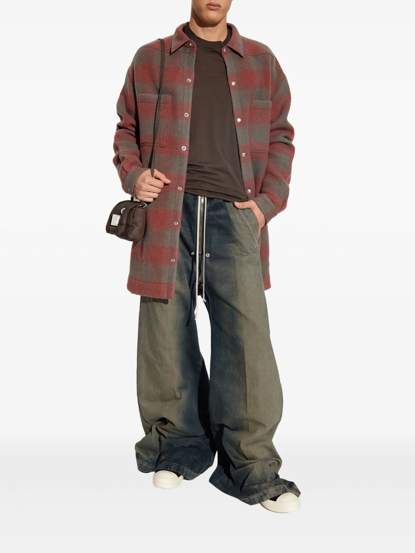 checked wool overshirt