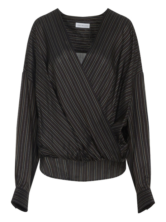striped wrap top