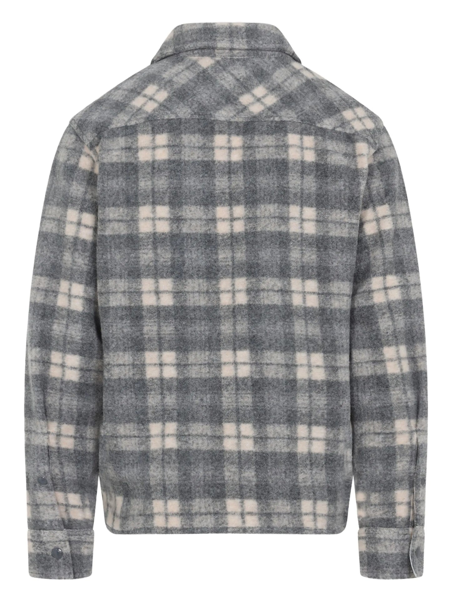 checked-print zip-up shirt jacket