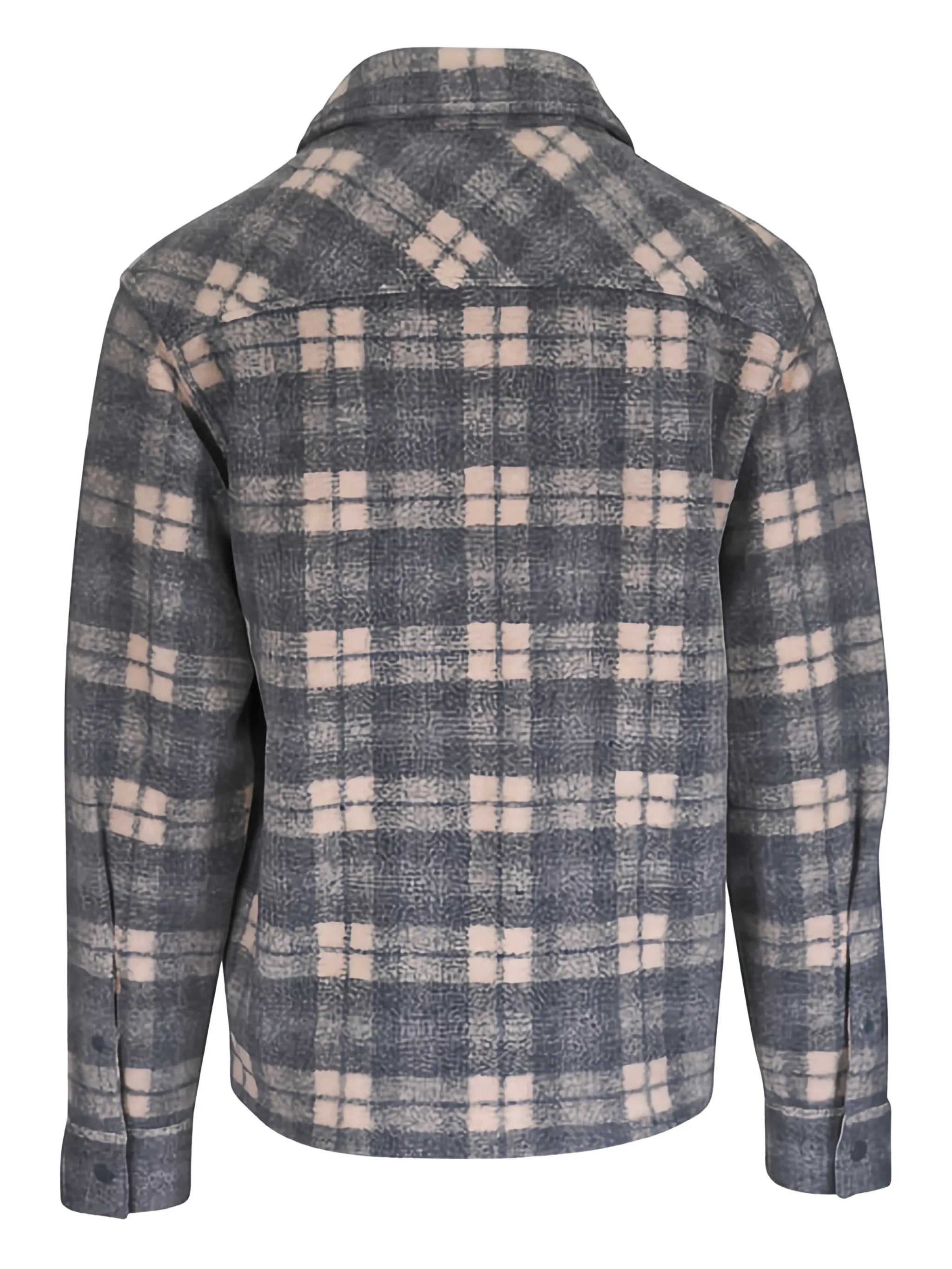 checked-print zip-up shirt jacket