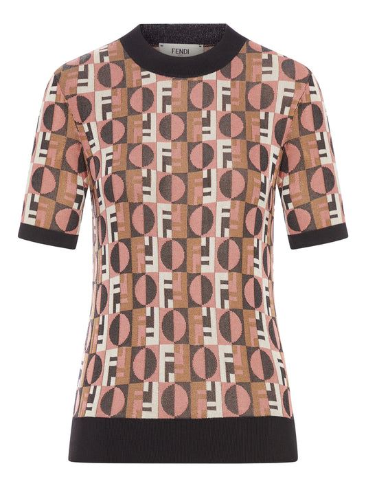 geometric jacquard T-shirt
