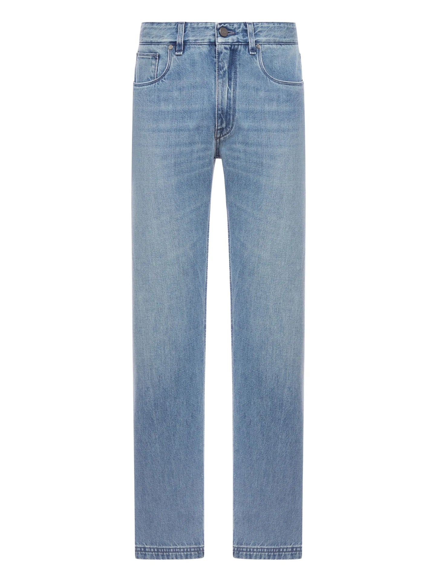 five-pocket stonewash jeans