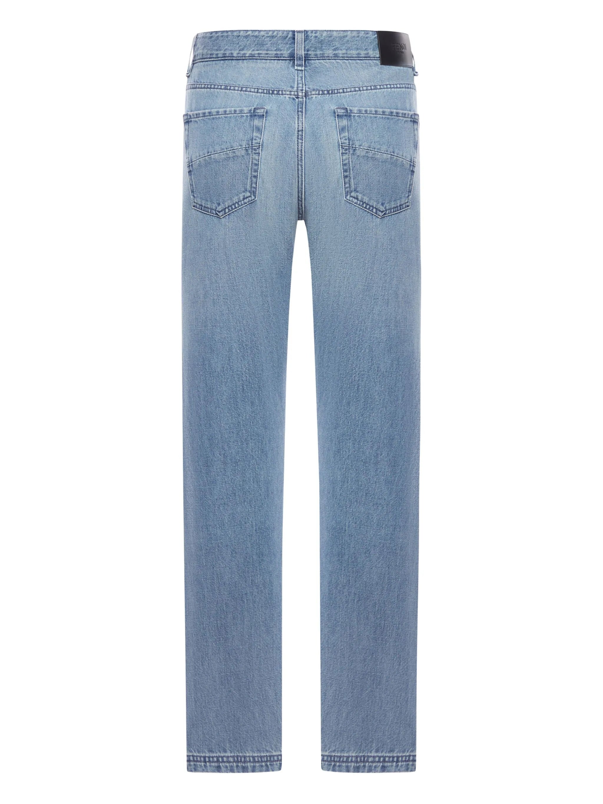 five-pocket stonewash jeans