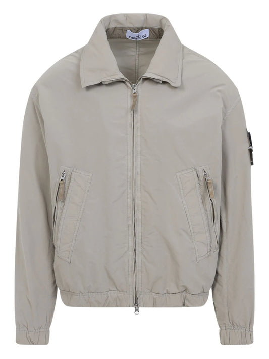 zip-fastening bomber jacket