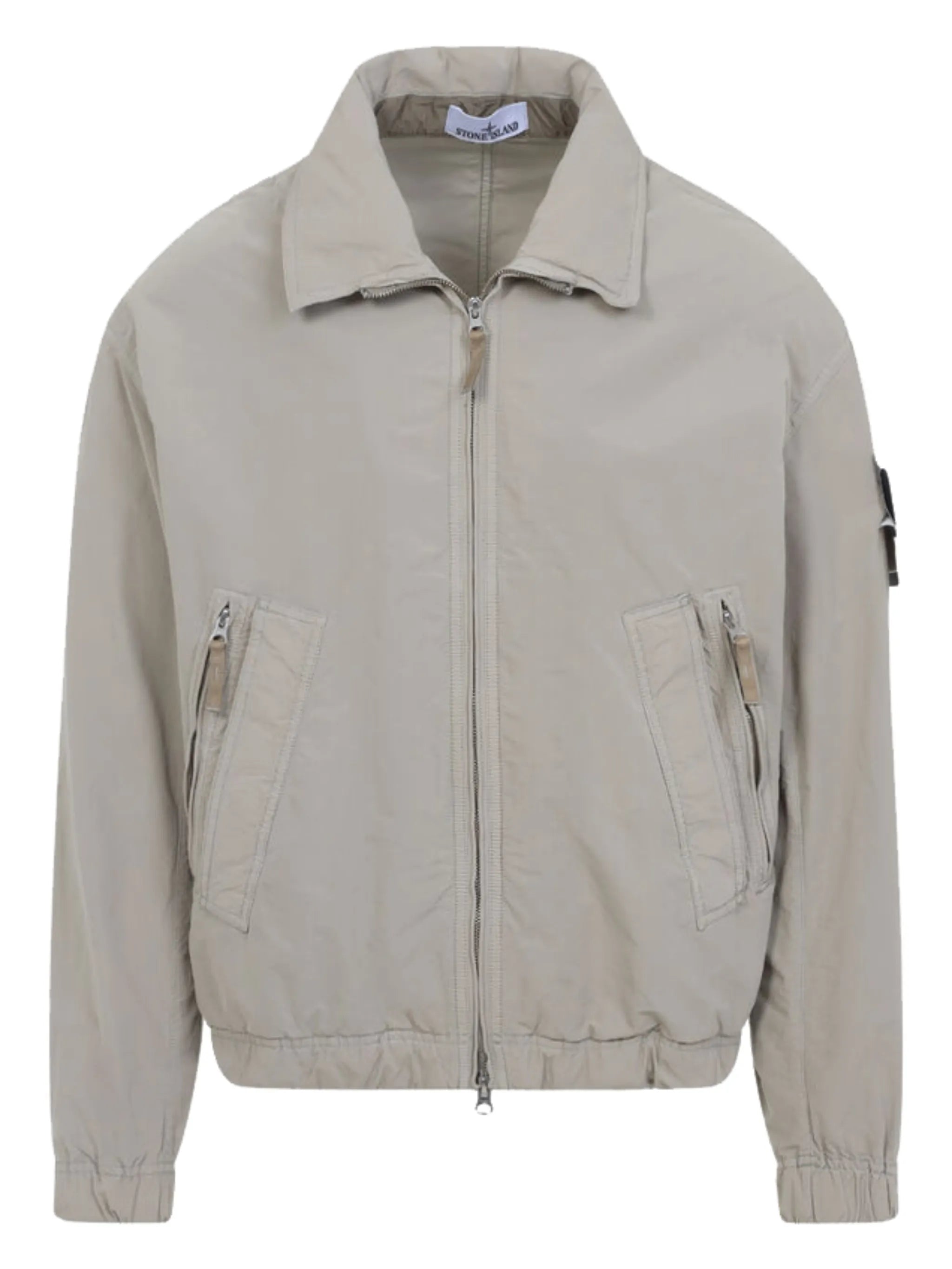 zip-fastening bomber jacket