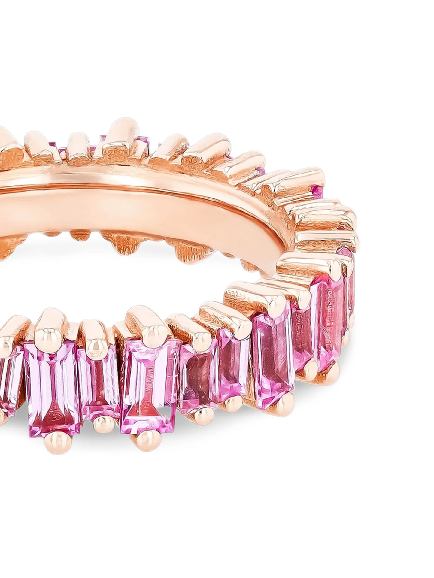 18CT rose gold pink sapphire eternity band