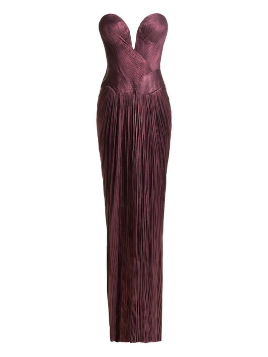Andora pleated strapless gown