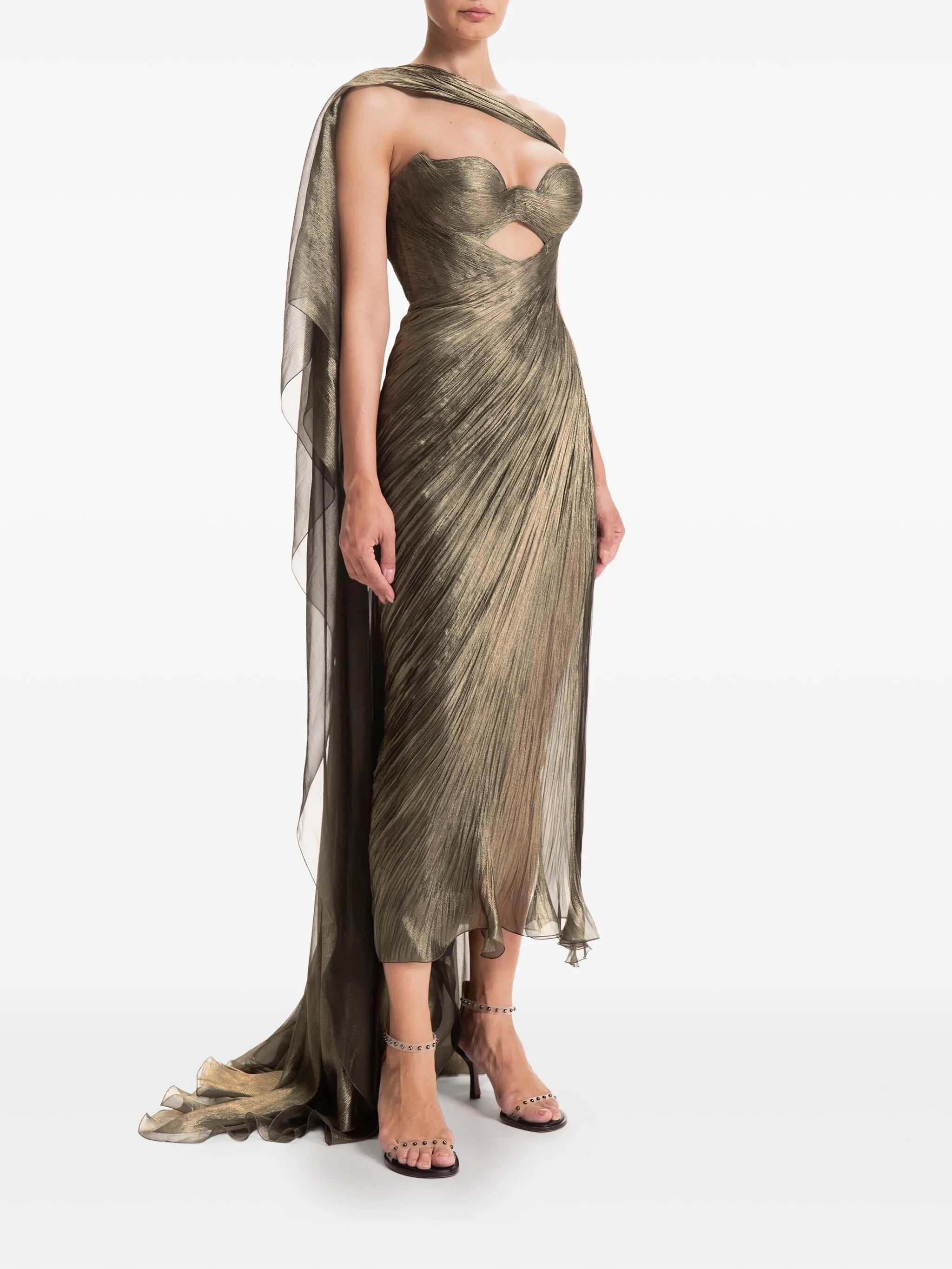 Yasmine one-shoulder midi dress