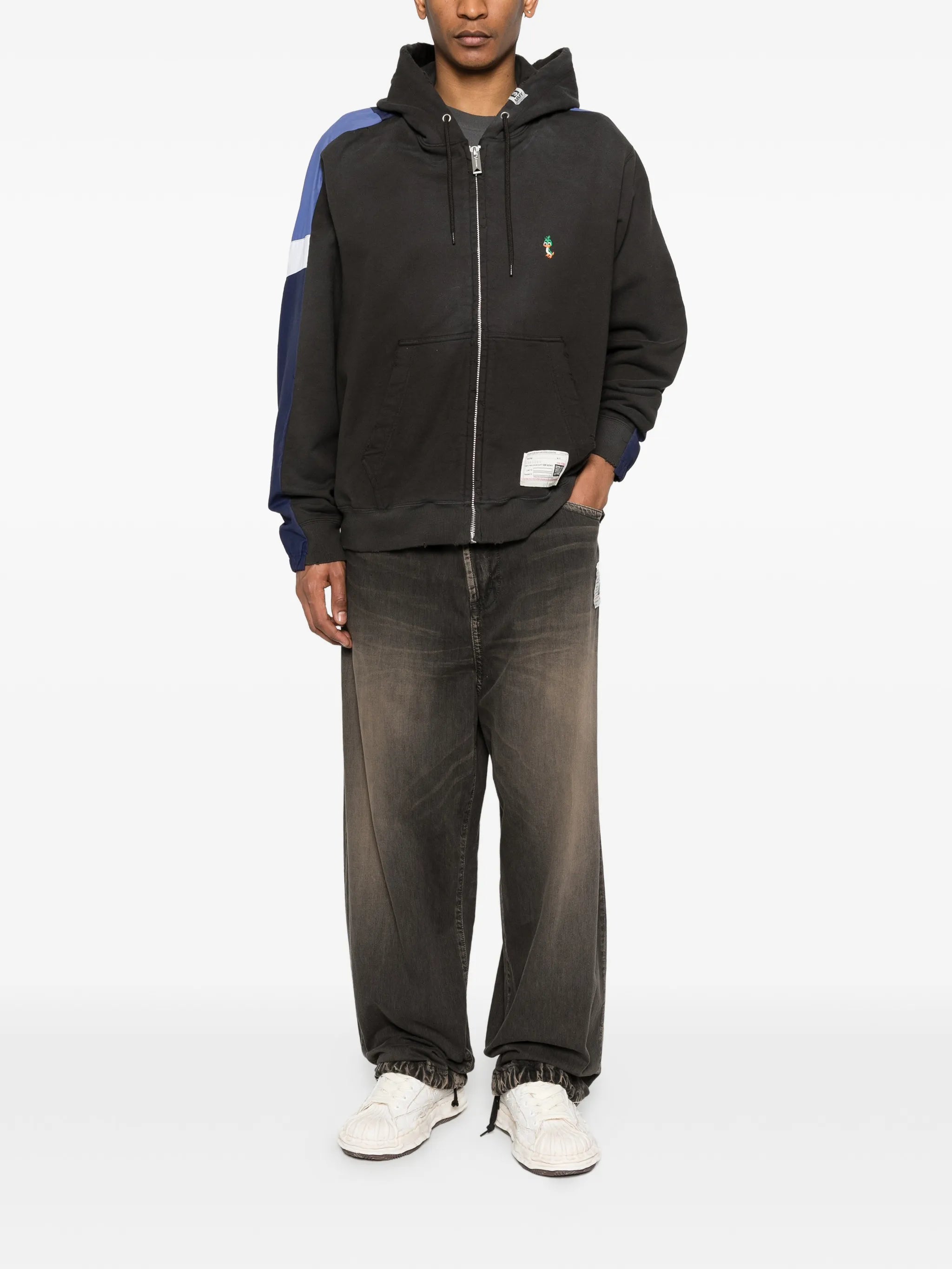 zip-up panelled jacket
