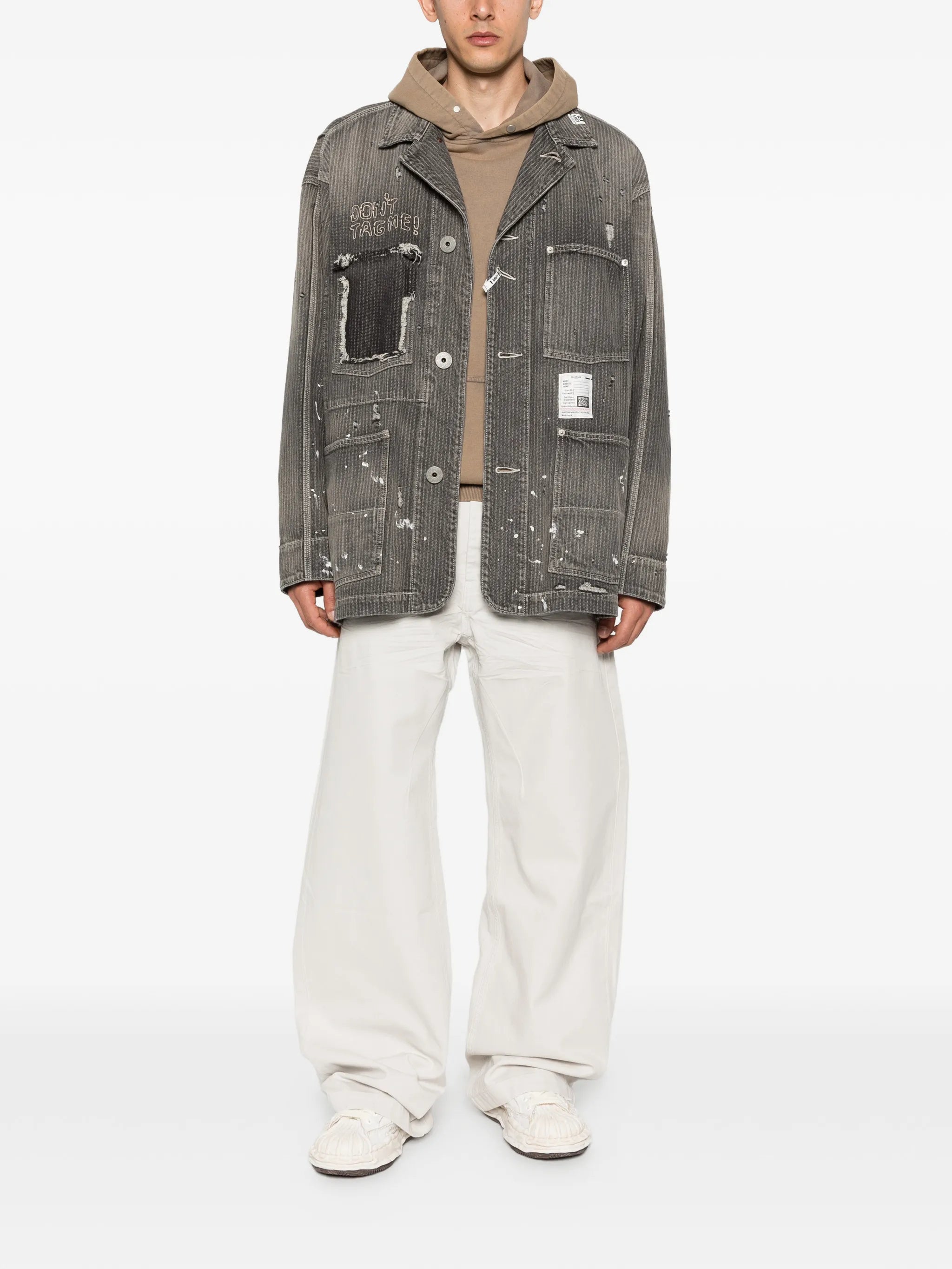 stripe denim jacket