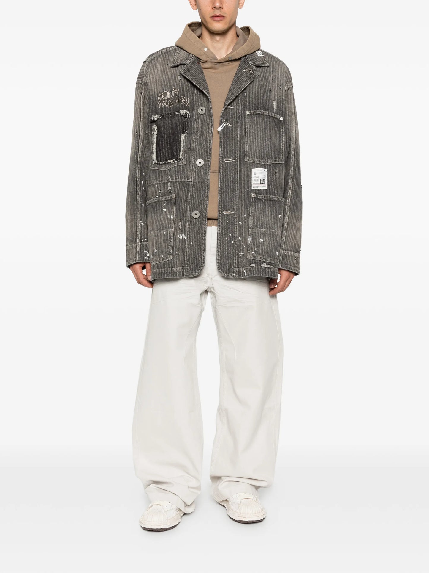 stripe denim jacket