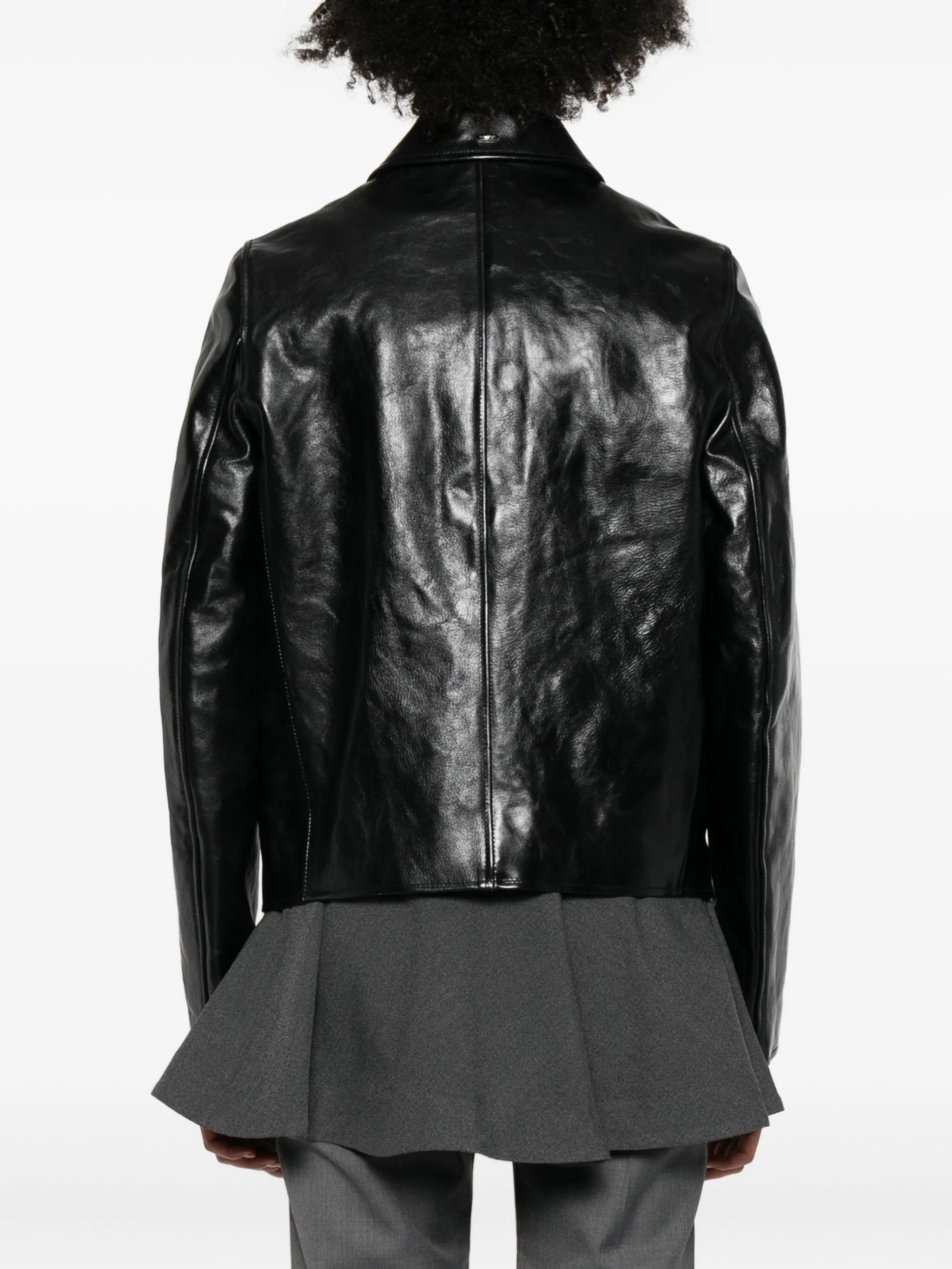leather zip-front jacket