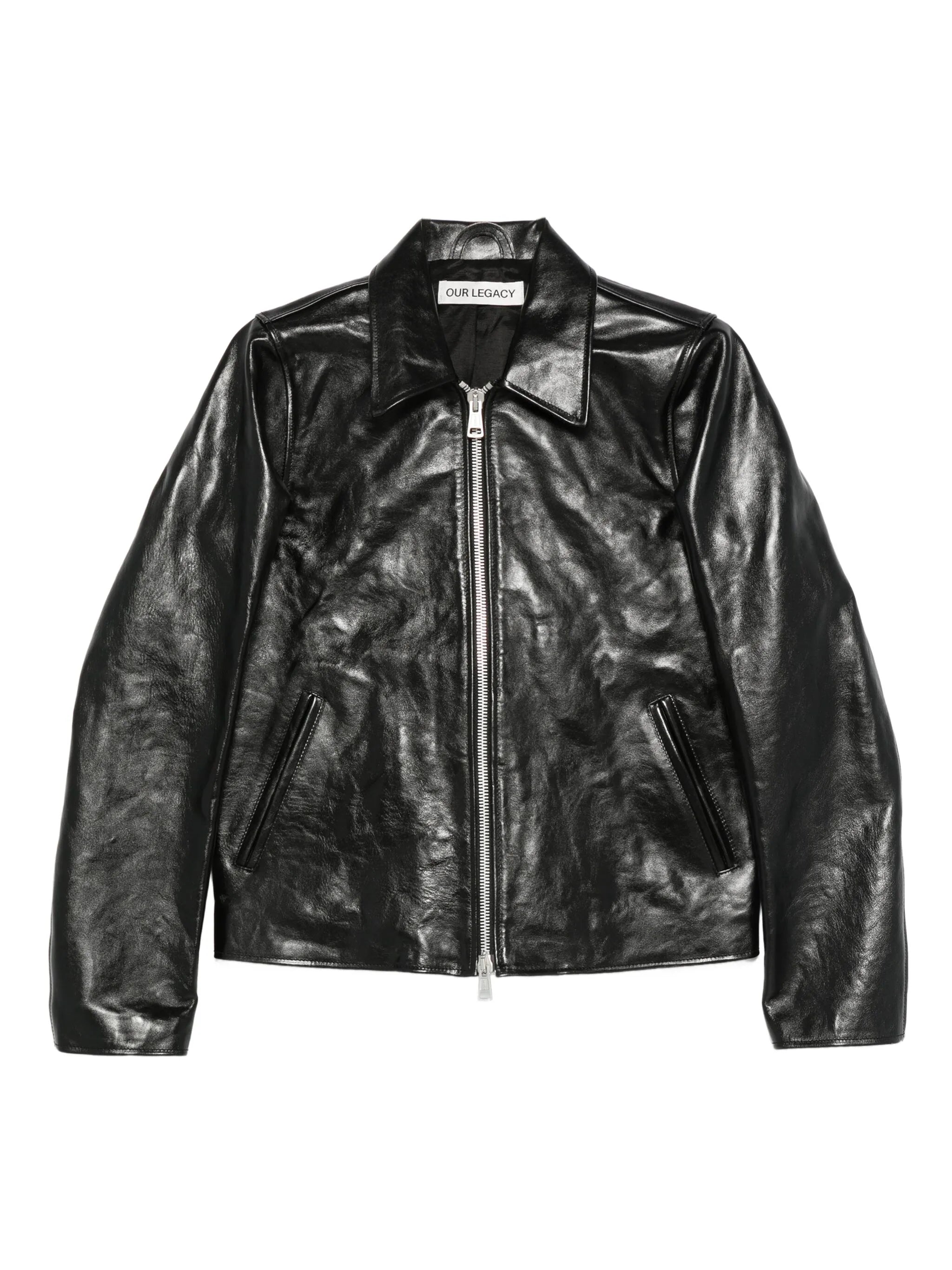 leather zip-front jacket