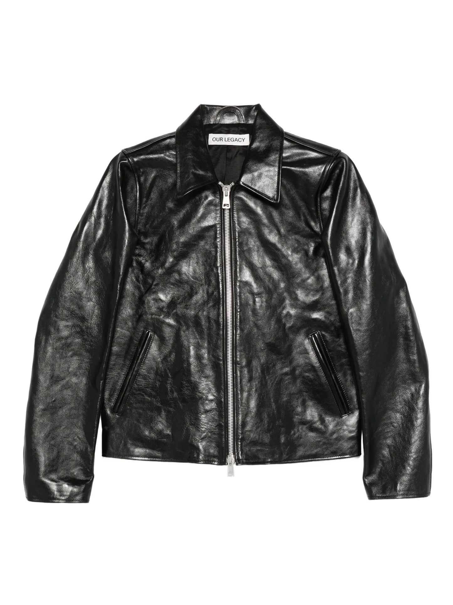 leather zip-front jacket