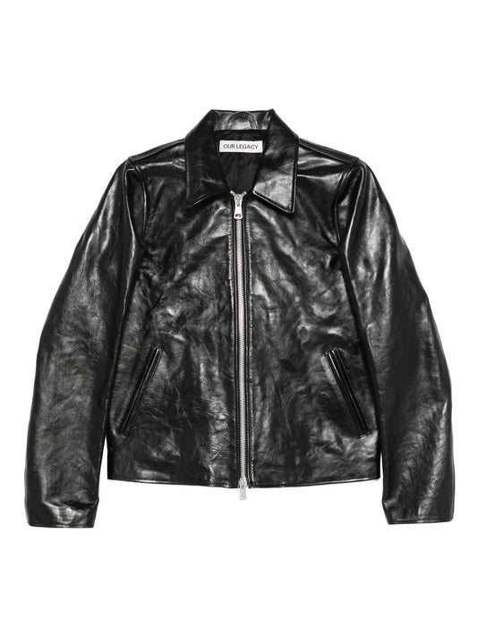 leather zip-front jacket