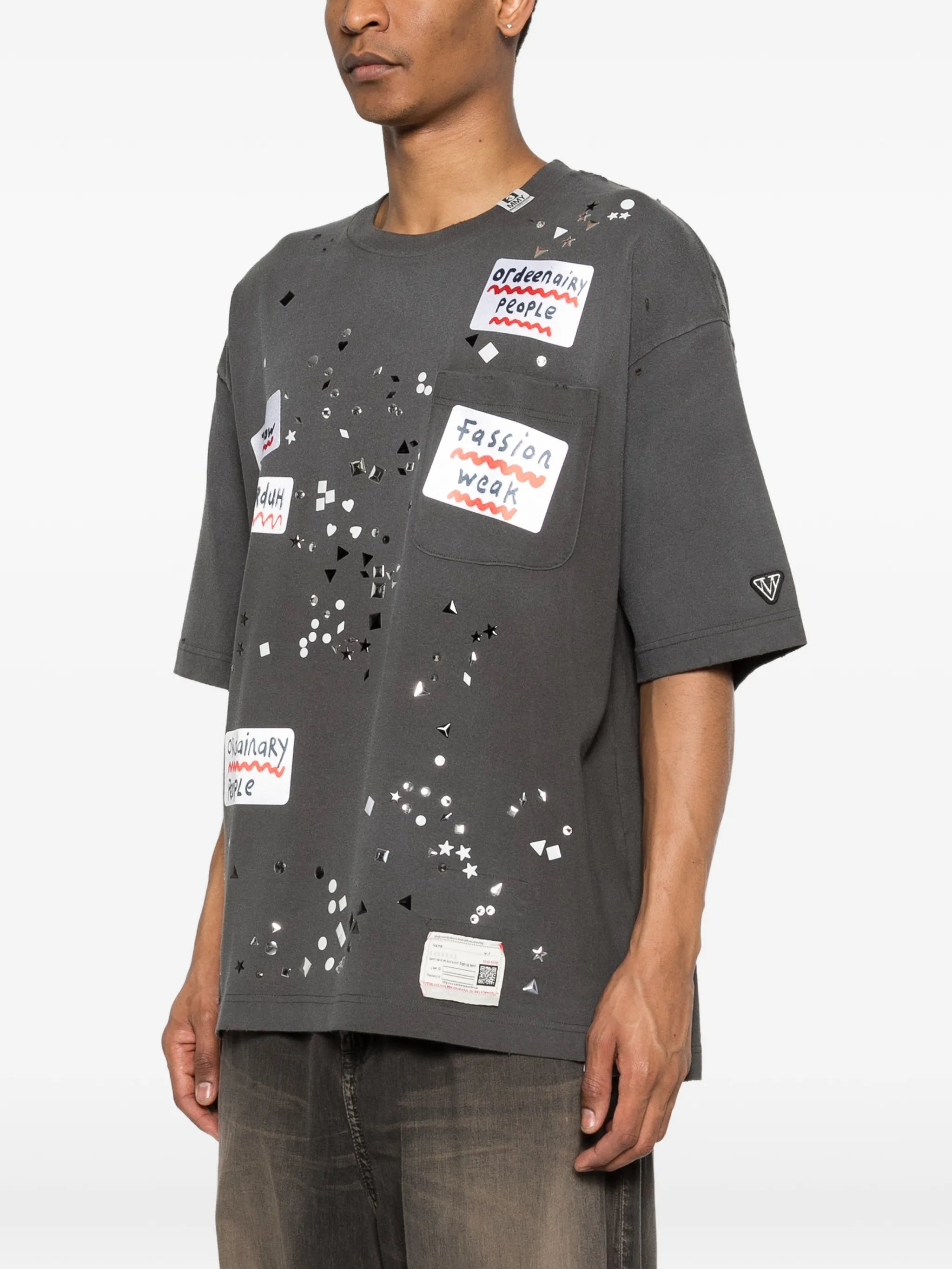 sticker-embellished T-shirt
