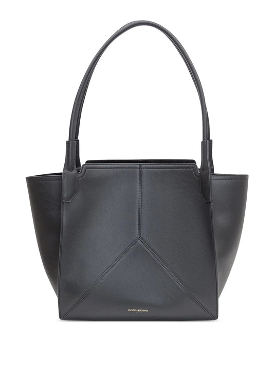 panelled leather tote bag