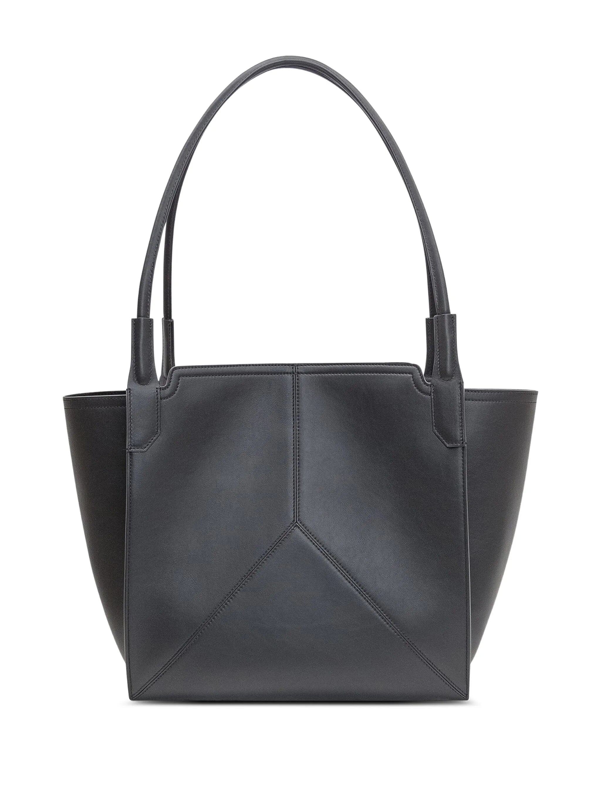 panelled leather tote bag
