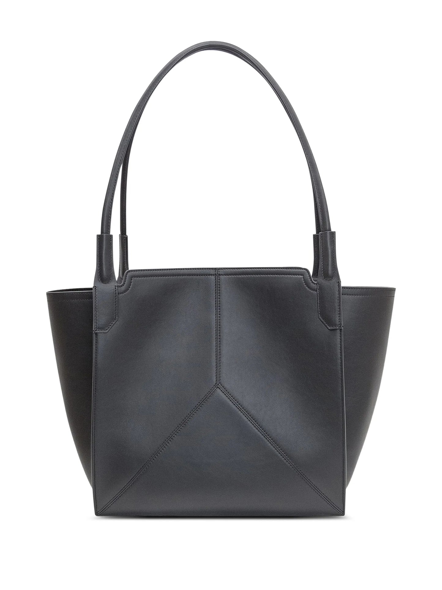 panelled leather tote bag