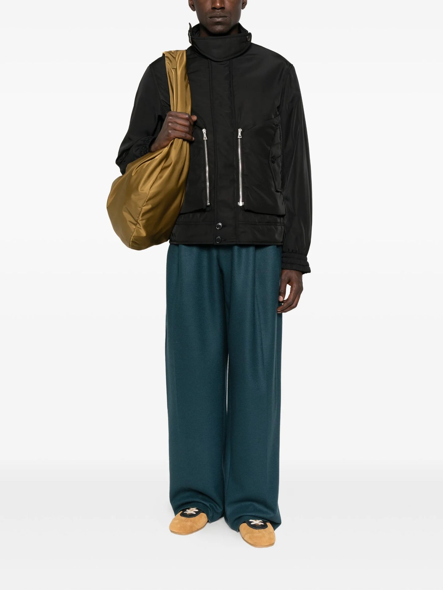 flap-pocket zip-front jacket