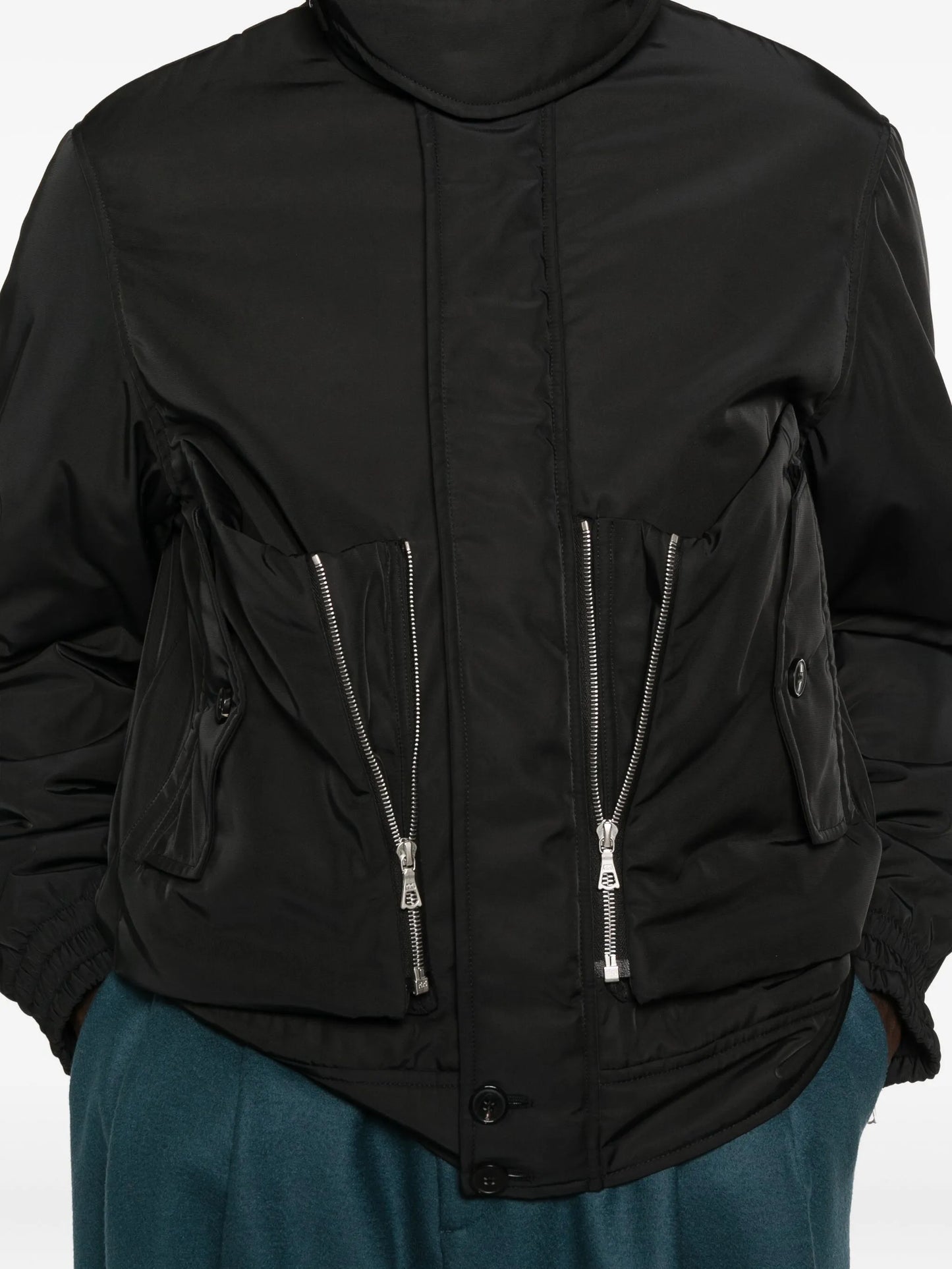 flap-pocket zip-front jacket