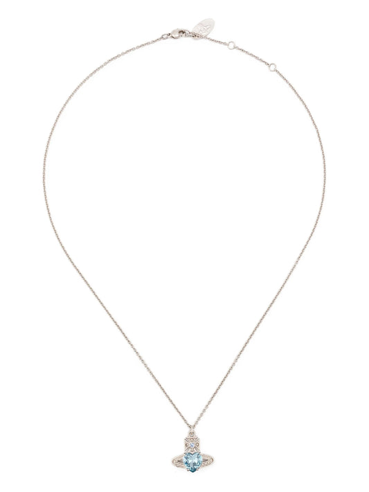 aquamarine heart orb necklace