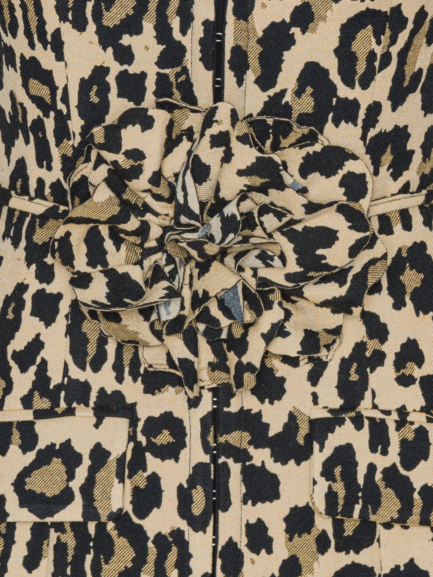 leopard-print rosette mini dress
