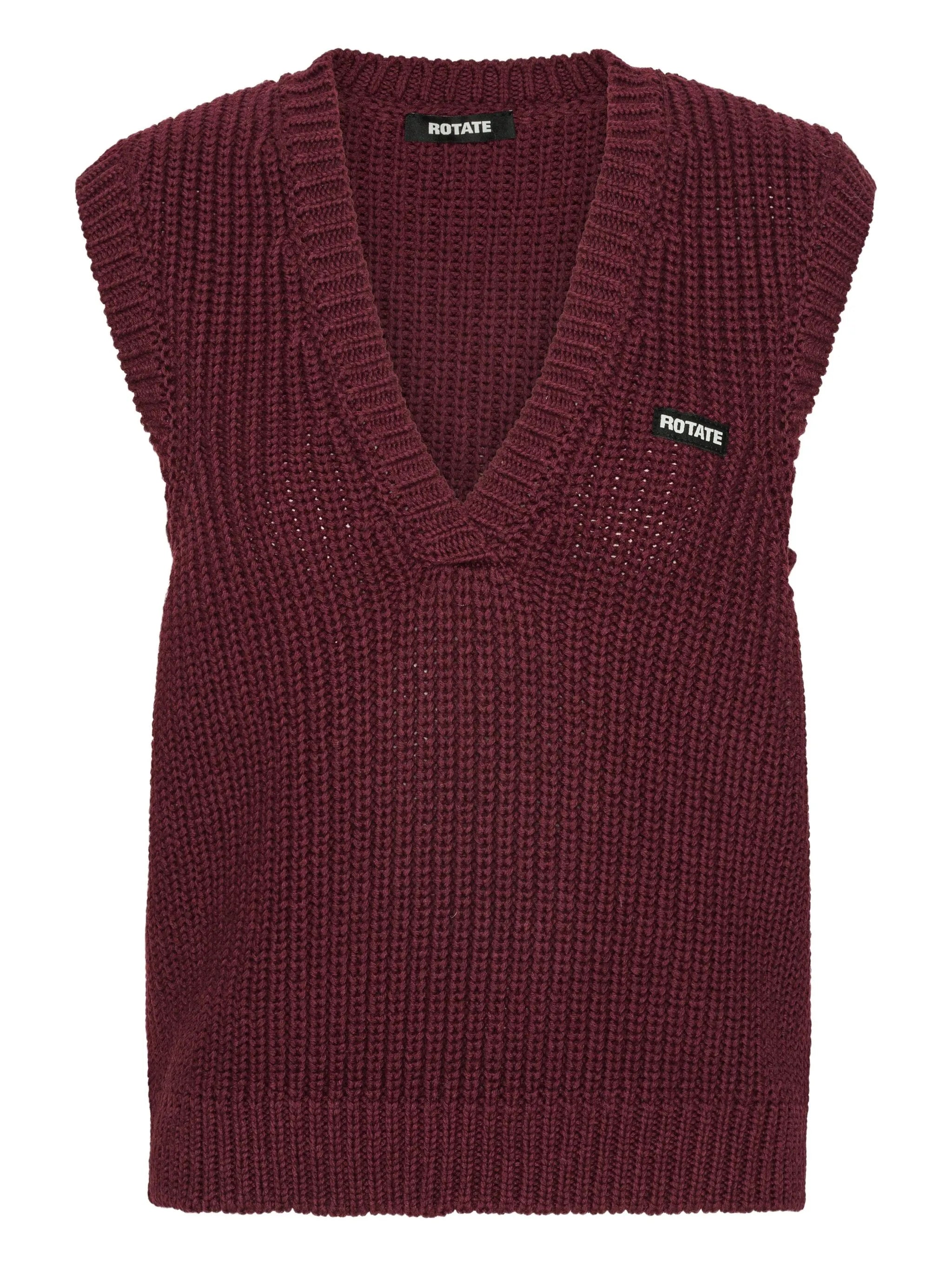 V-neck knitted vest