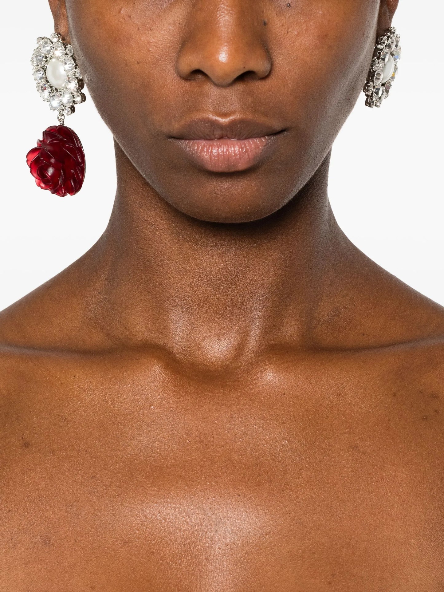 crystal and resin Rose earrings