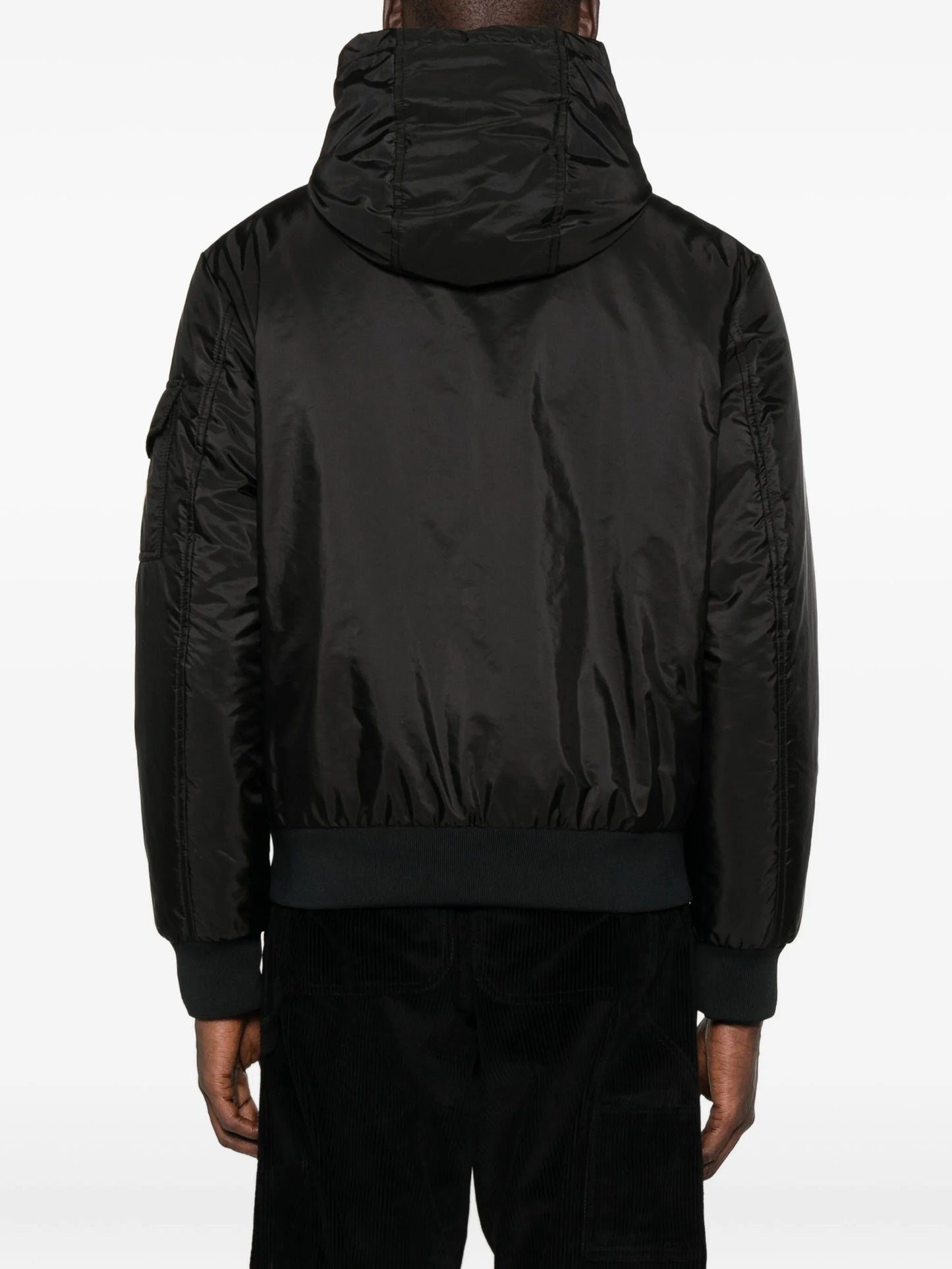 hooded zip-front jacket