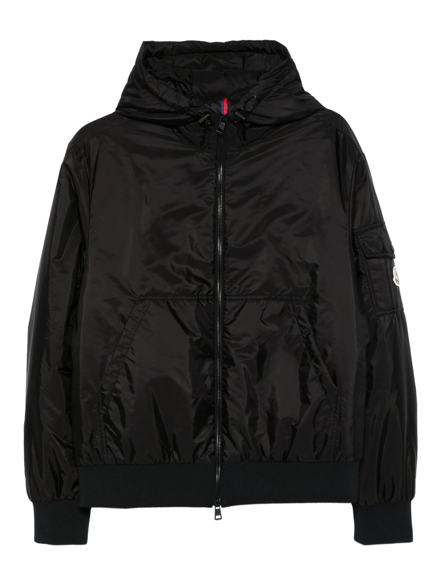 hooded zip-front jacket