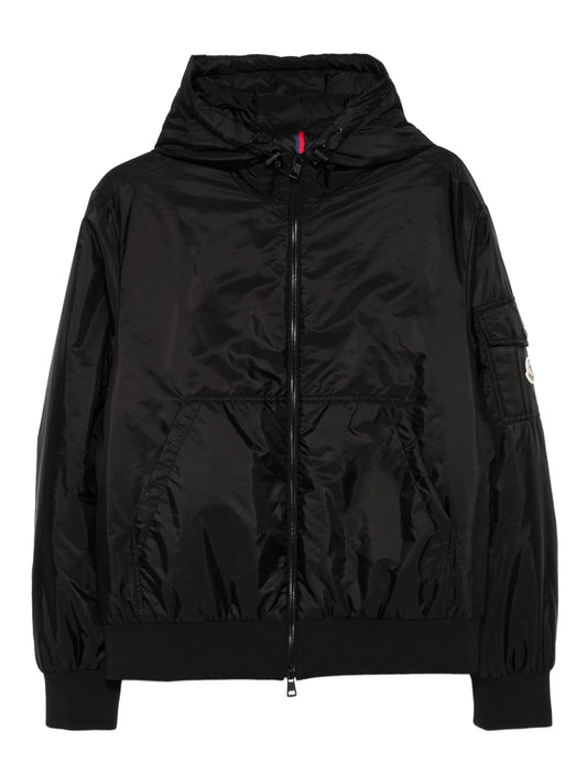 hooded zip-front jacket