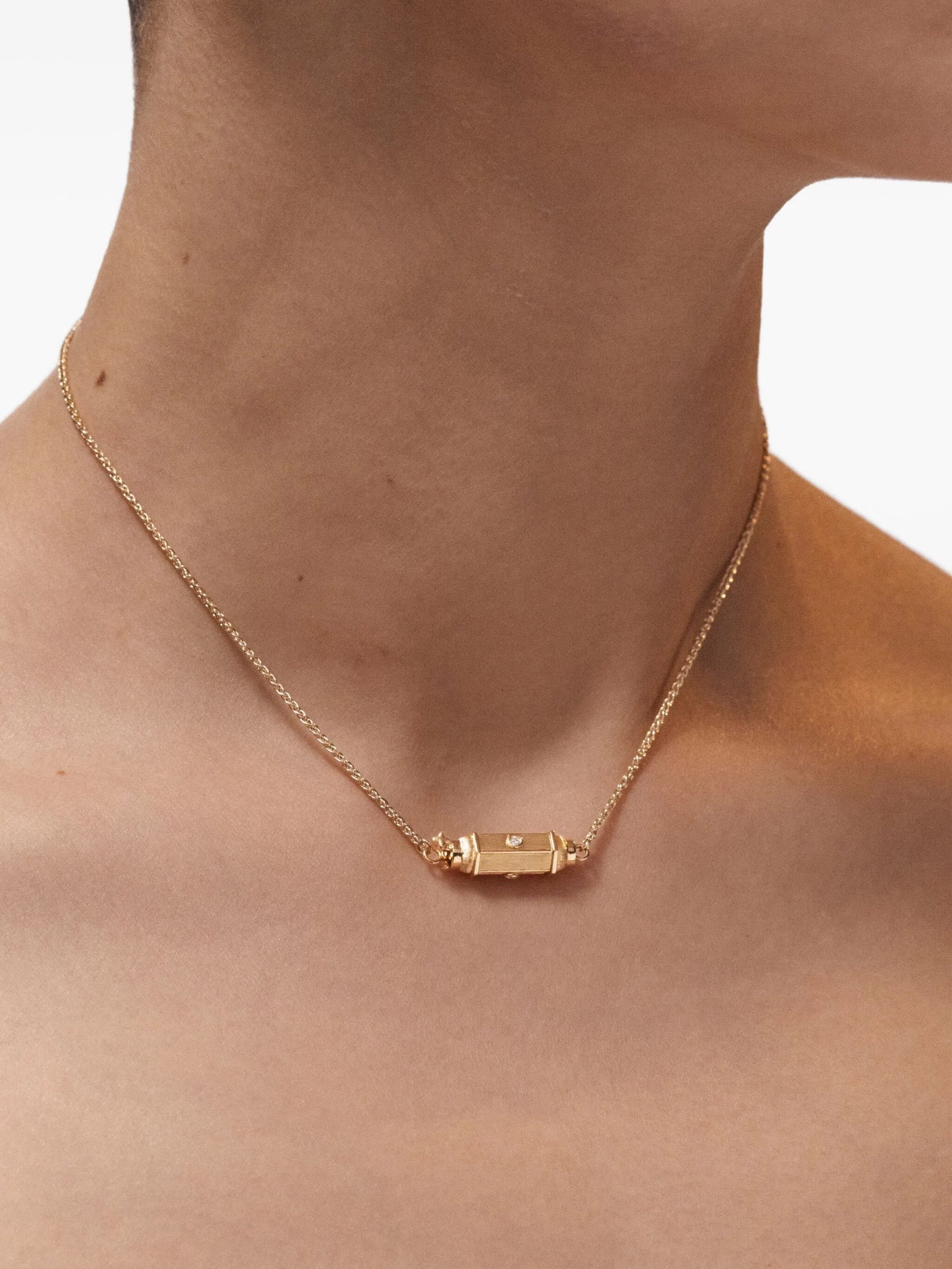18K yellow gold Micro Coco diamond necklace