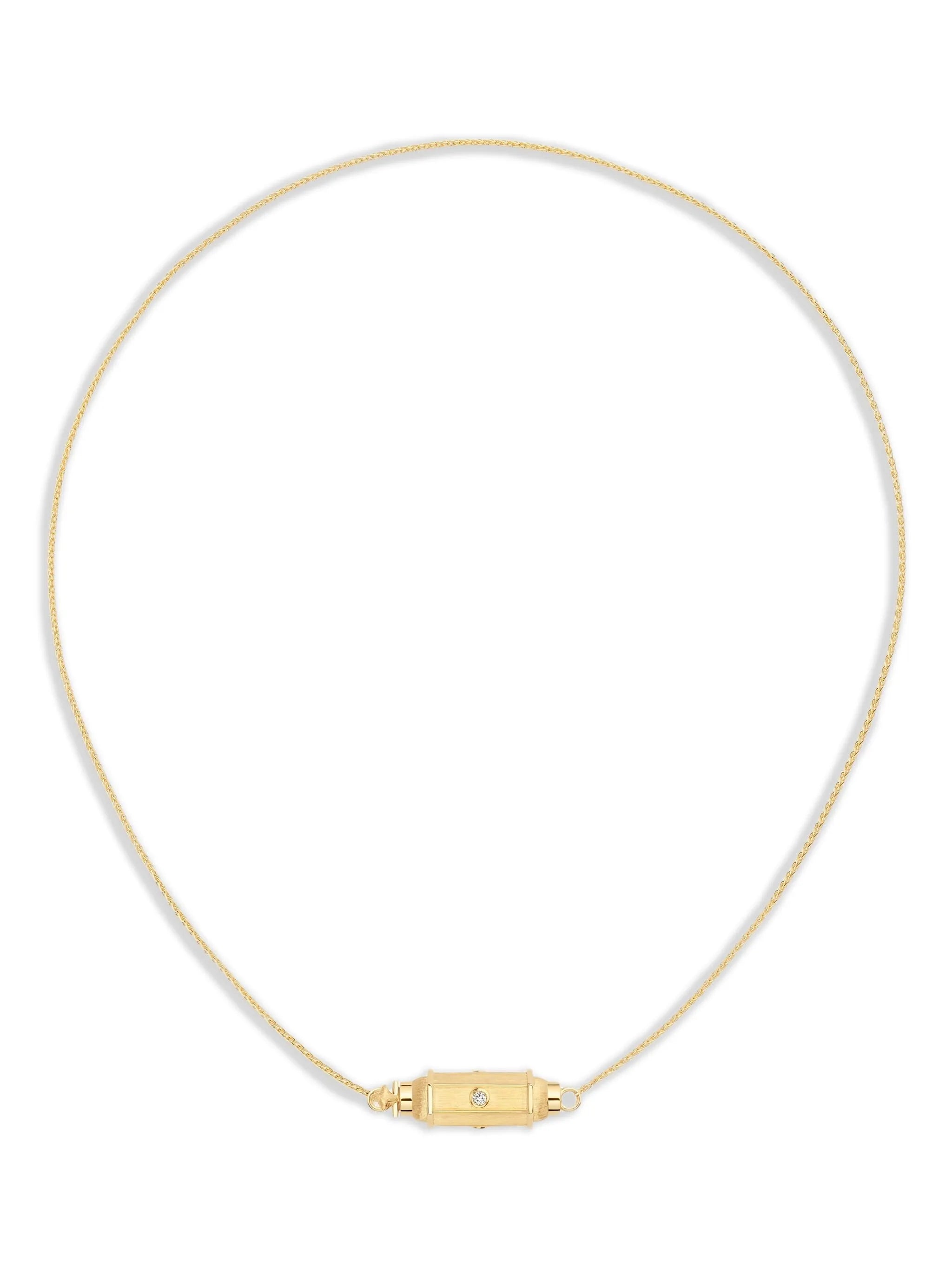 18K yellow gold Micro Coco diamond necklace