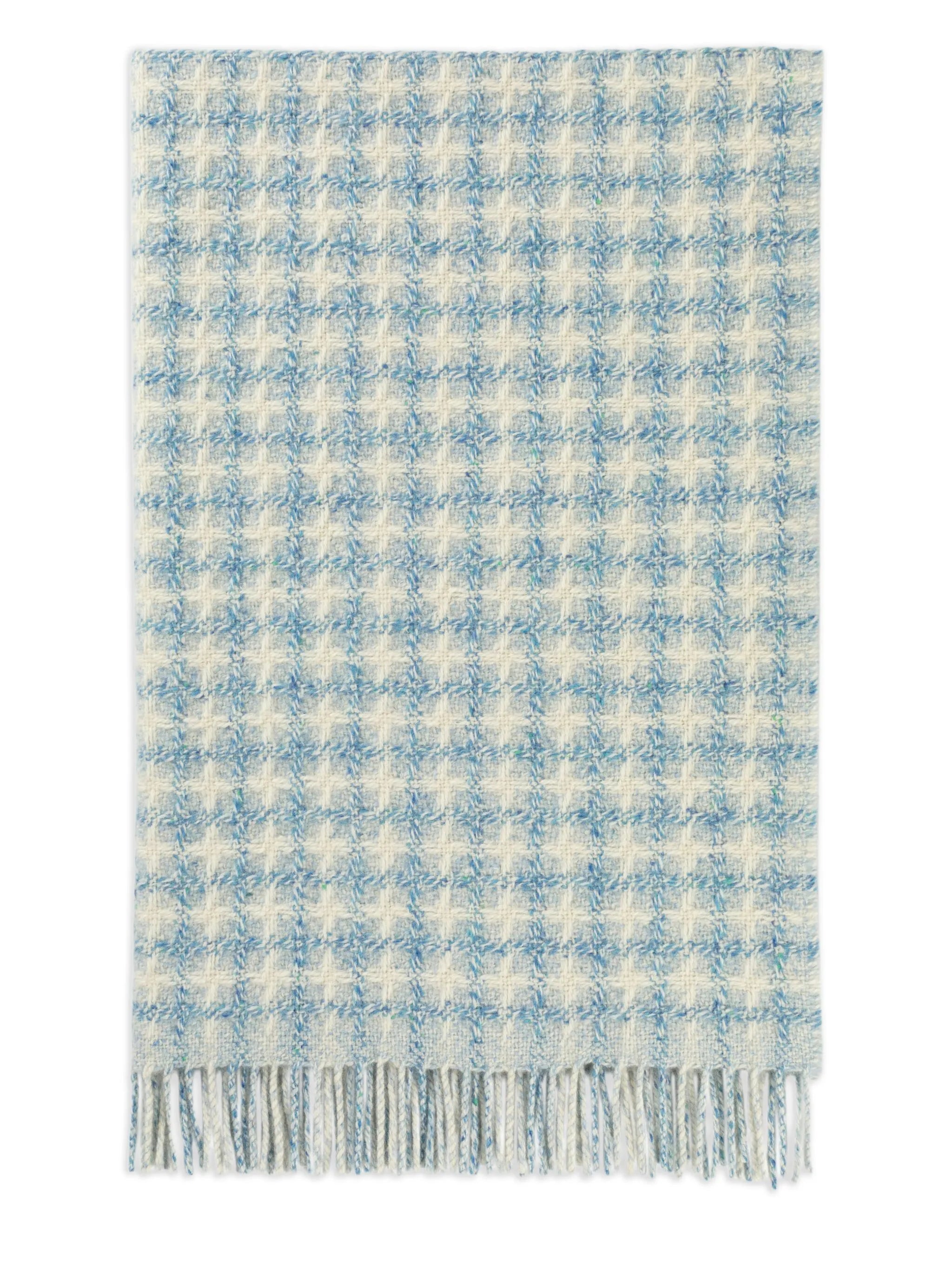 checked fringed blanket