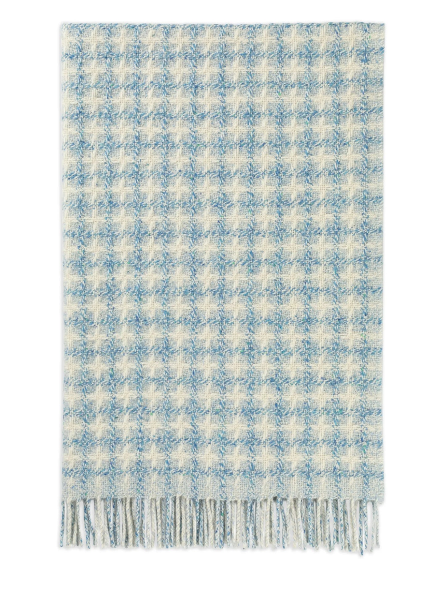 checked fringed blanket