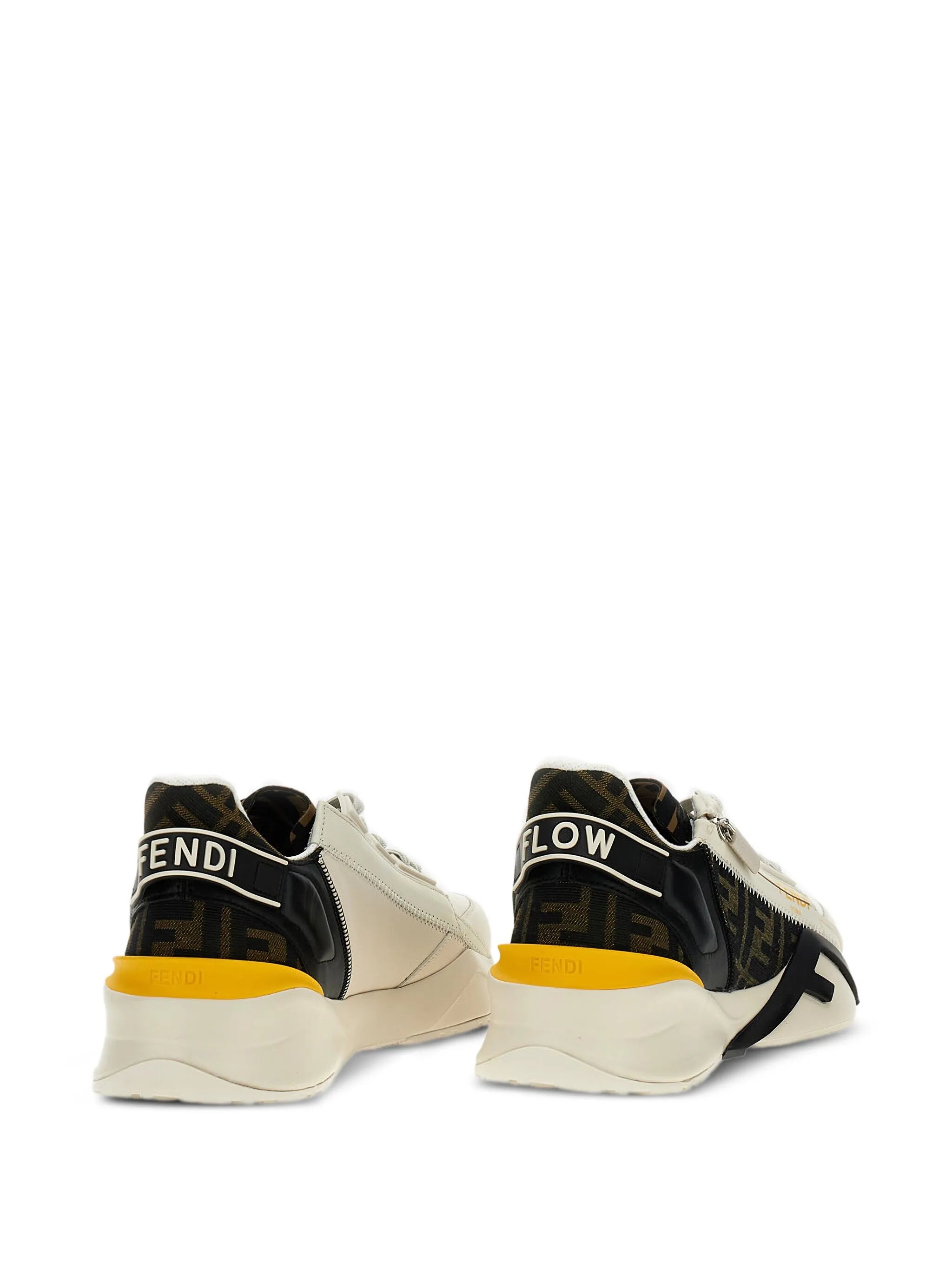 Flow leather panelled sneakers