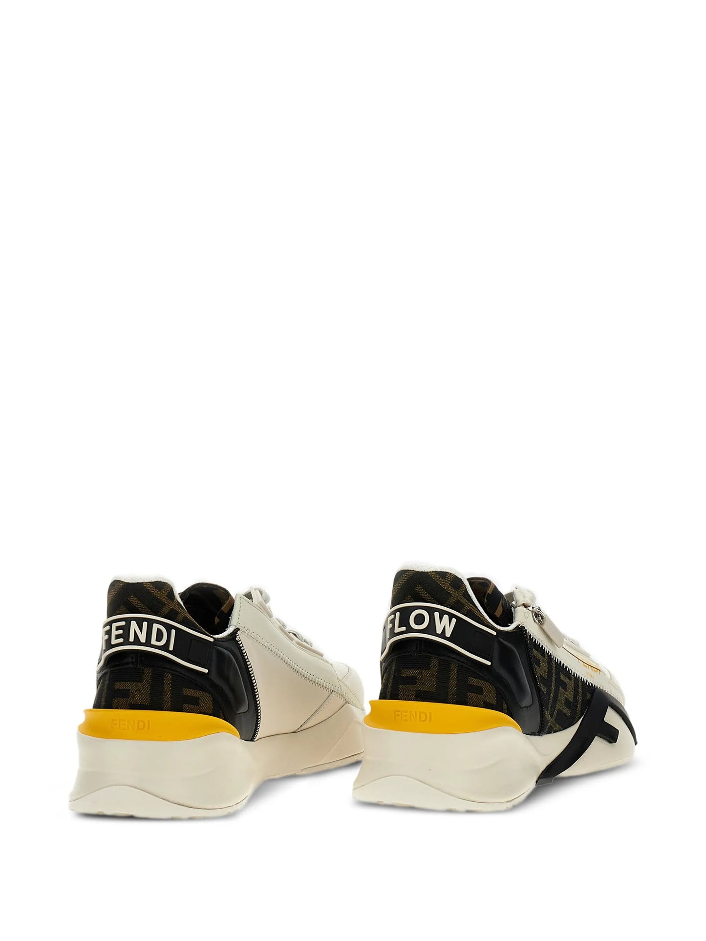 Flow leather panelled sneakers