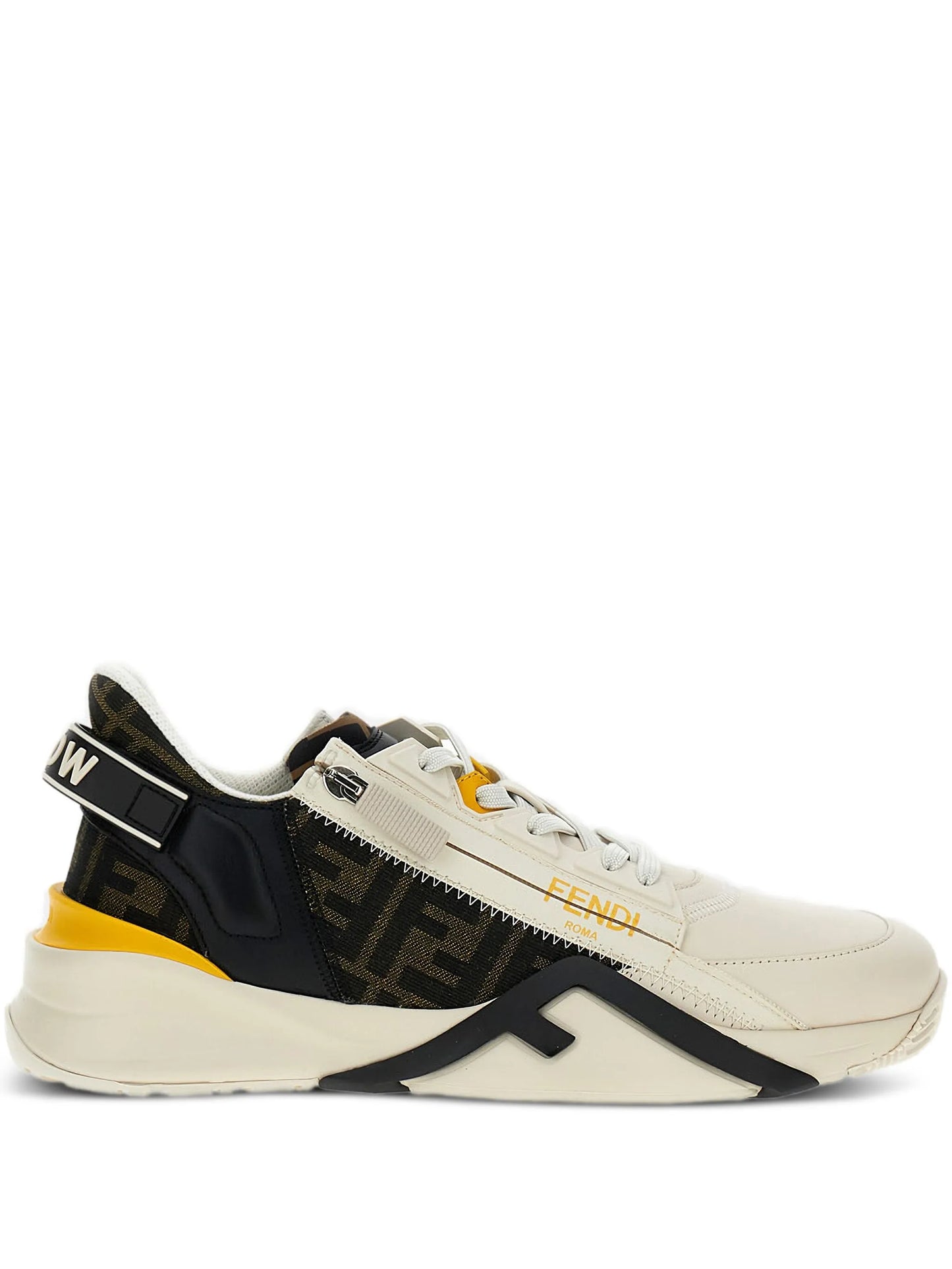 Flow leather panelled sneakers