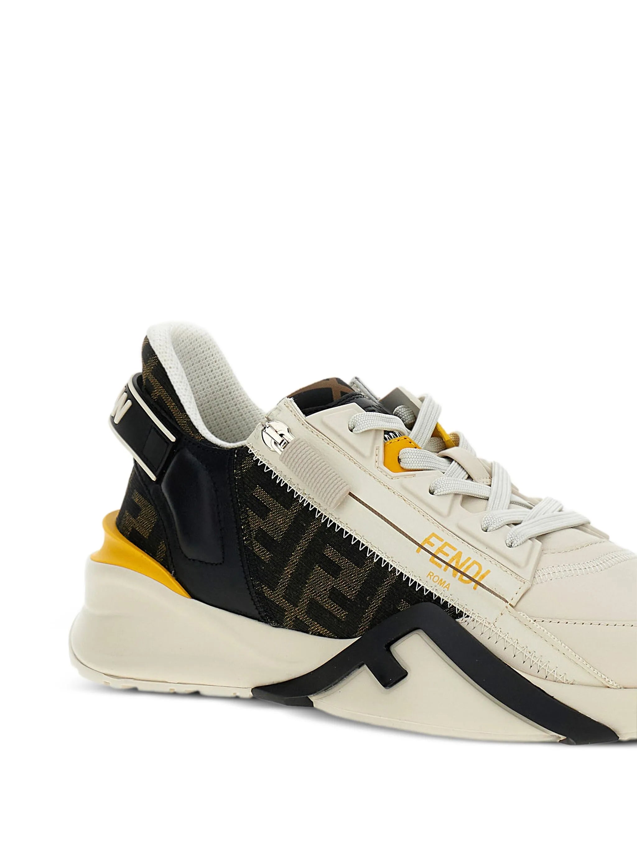 Flow leather panelled sneakers
