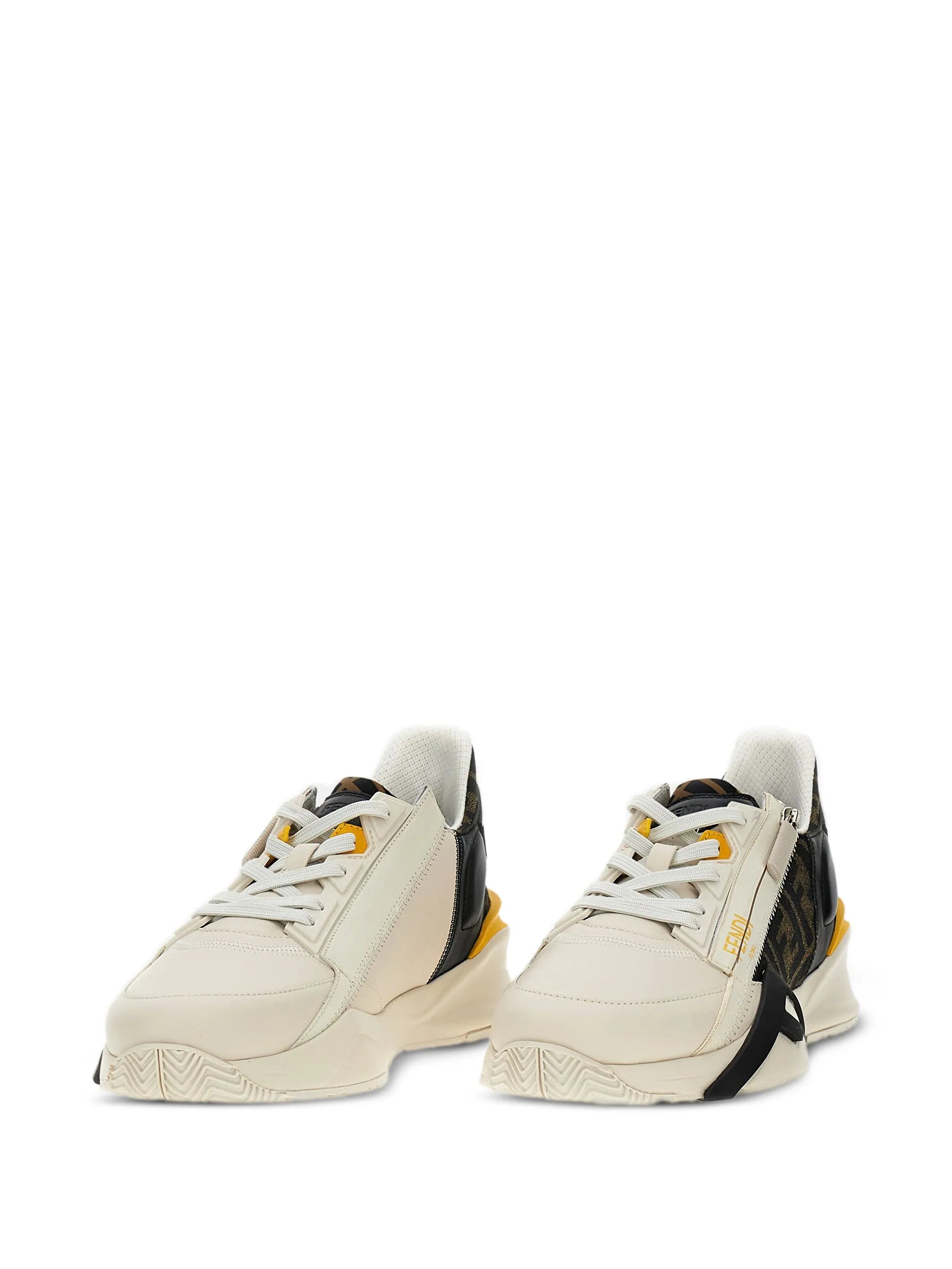 Flow leather panelled sneakers