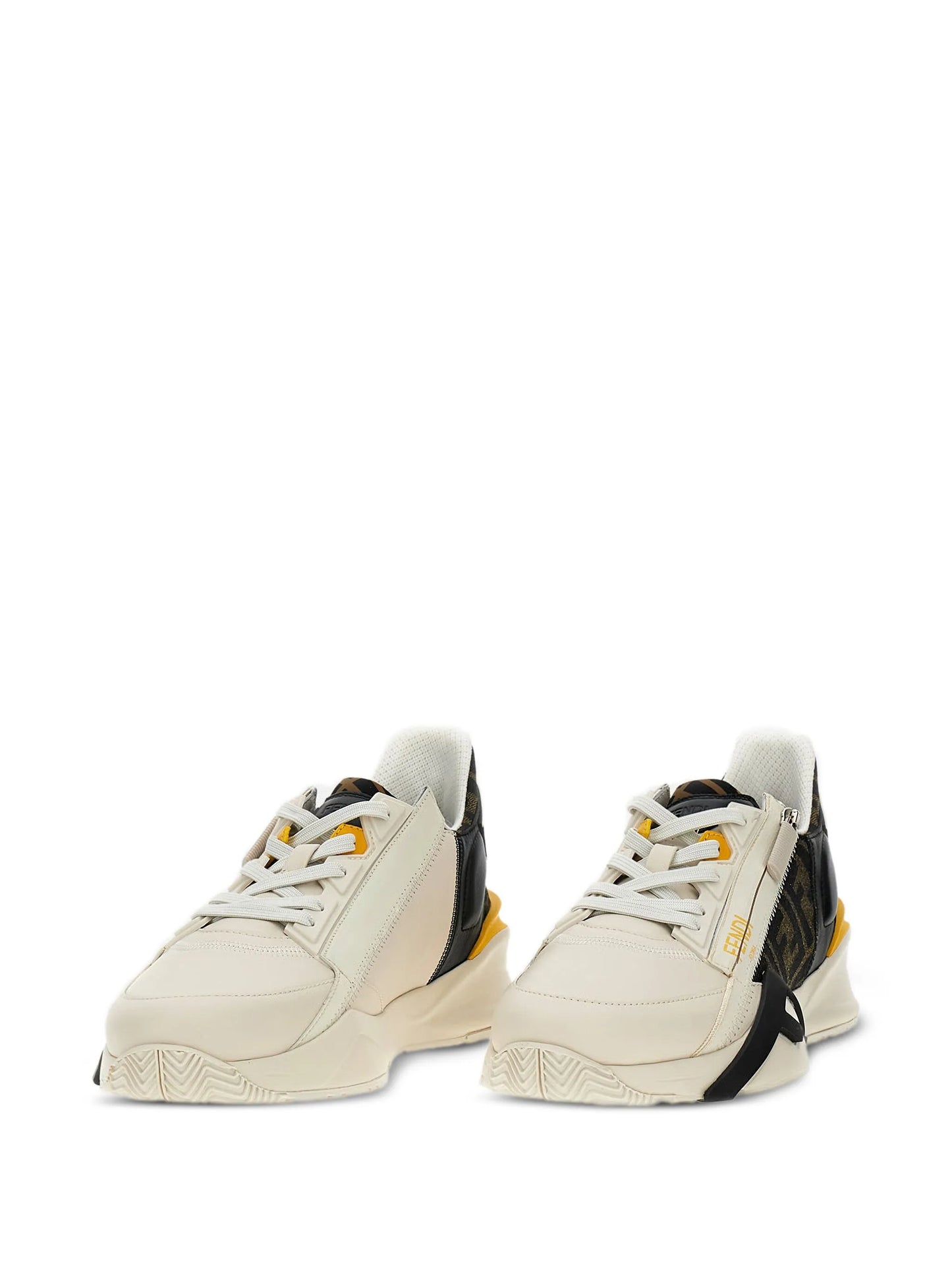 Flow leather panelled sneakers