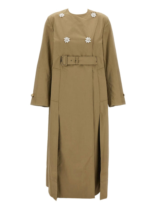 embellished belted coat