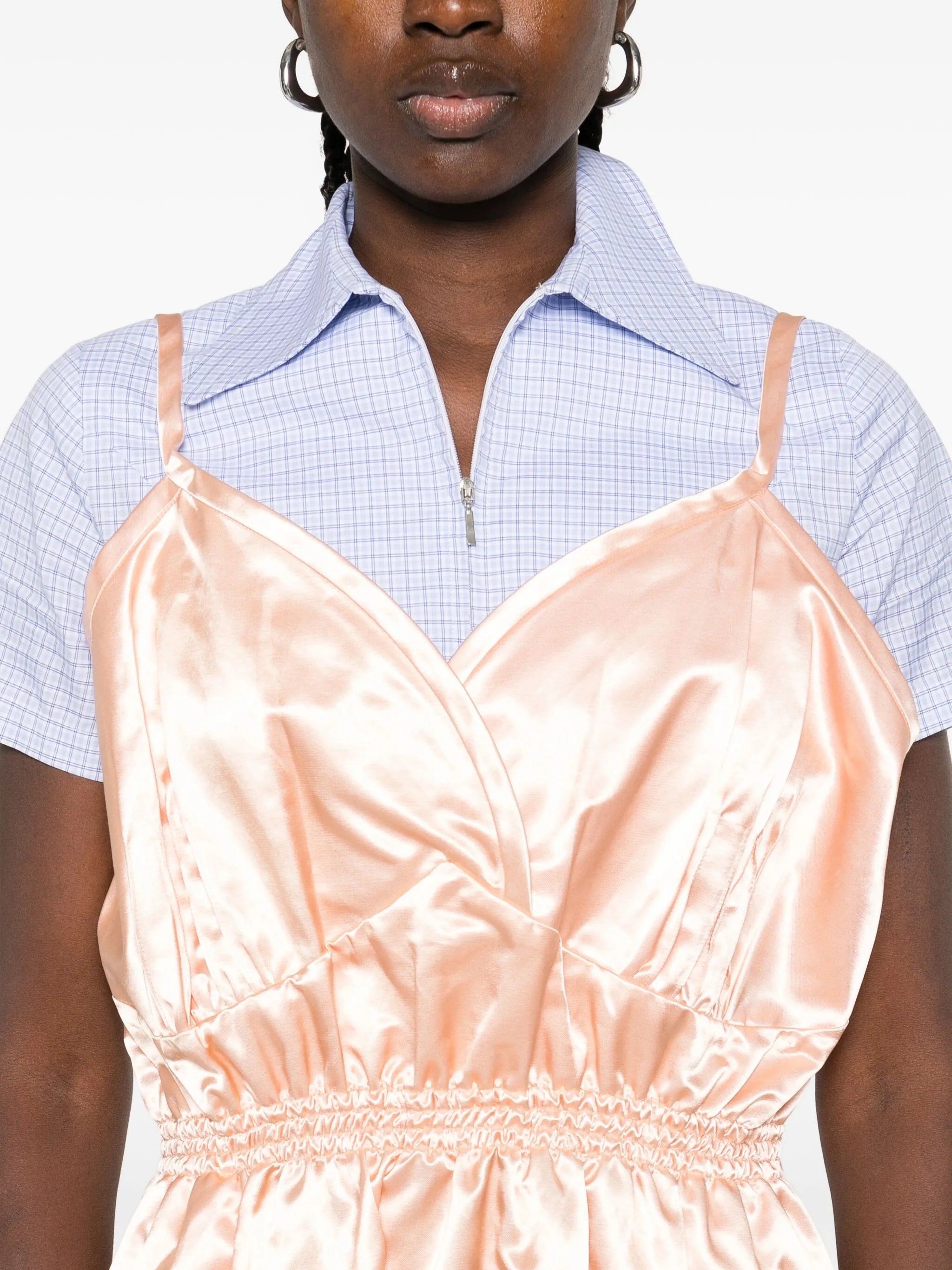 satin spaghetti-strap mini dress
