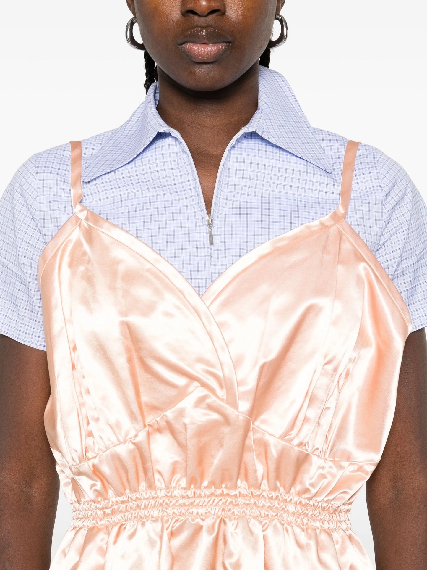 satin spaghetti-strap mini dress