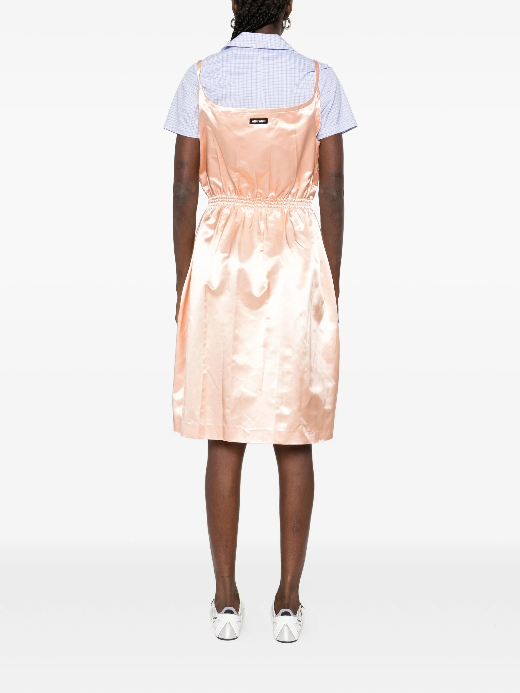 satin spaghetti-strap mini dress